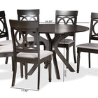 Baxton Studio Jessie Modern and Contemporary Grey Fabric Upholstered and Dark Brown Finished Wood 7-Piece Dining Set