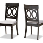Baxton Studio Lucie Modern and Contemporary Grey Fabric Upholstered and Espresso Brown Finished Wood 2-Piece Dining Chair Set