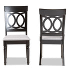 Baxton Studio Lucie Modern and Contemporary Grey Fabric Upholstered and Espresso Brown Finished Wood 2-Piece Dining Chair Set