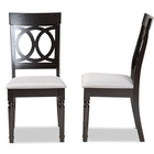 Baxton Studio Lucie Modern and Contemporary Grey Fabric Upholstered and Espresso Brown Finished Wood 2-Piece Dining Chair Set