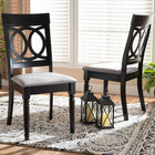 Baxton Studio Lucie Modern and Contemporary Grey Fabric Upholstered and Espresso Brown Finished Wood 2-Piece Dining Chair Set