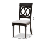 Baxton Studio Lucie Modern and Contemporary Grey Fabric Upholstered and Espresso Brown Finished Wood 2-Piece Dining Chair Set