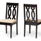 Baxton Studio Cherese Modern and Contemporary Sand Fabric Upholstered and Dark Brown Finished Wood 2-Piece Dining Chair Set