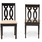 Baxton Studio Cherese Modern and Contemporary Sand Fabric Upholstered and Dark Brown Finished Wood 2-Piece Dining Chair Set