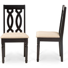 Baxton Studio Cherese Modern and Contemporary Sand Fabric Upholstered and Dark Brown Finished Wood 2-Piece Dining Chair Set