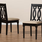 Baxton Studio Cherese Modern and Contemporary Sand Fabric Upholstered and Dark Brown Finished Wood 2-Piece Dining Chair Set