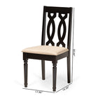 Baxton Studio Cherese Modern and Contemporary Sand Fabric Upholstered and Dark Brown Finished Wood 2-Piece Dining Chair Set