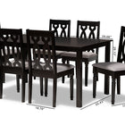 Baxton Studio Cherese Modern and Contemporary Grey Fabric Upholstered and Dark Brown Finished Wood 7-Piece Dining Set