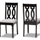 Baxton Studio Cherese Modern and Contemporary Grey Fabric Upholstered and Dark Brown Finished Wood 2-Piece Dining Chair Set