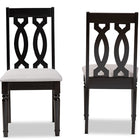 Baxton Studio Cherese Modern and Contemporary Grey Fabric Upholstered and Dark Brown Finished Wood 2-Piece Dining Chair Set