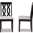 Baxton Studio Cherese Modern and Contemporary Grey Fabric Upholstered and Dark Brown Finished Wood 2-Piece Dining Chair Set