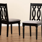 Baxton Studio Cherese Modern and Contemporary Grey Fabric Upholstered and Dark Brown Finished Wood 2-Piece Dining Chair Set
