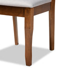 Baxton Studio Jana Modern and Contemporary Grey Fabric Upholstered and Walnut Brown Finished Wood 7-Piece Dining Set