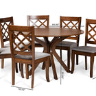 Baxton Studio Jana Modern and Contemporary Grey Fabric Upholstered and Walnut Brown Finished Wood 7-Piece Dining Set