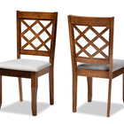 Baxton Studio Verner Modern and Contemporary Grey Fabric Upholstered Walnut Finished Wood 2-Piece Dining Chair Set
