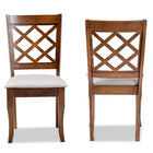 Baxton Studio Verner Modern and Contemporary Grey Fabric Upholstered Walnut Finished Wood 2-Piece Dining Chair Set