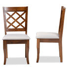 Baxton Studio Verner Modern and Contemporary Grey Fabric Upholstered Walnut Finished Wood 2-Piece Dining Chair Set