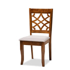 Baxton Studio Mael Modern and Contemporary Grey Fabric Upholstered and Walnut Brown Finished Wood 7-Piece Dining Set