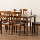 Baxton Studio Mael Modern and Contemporary Grey Fabric Upholstered and Walnut Brown Finished Wood 7-Piece Dining Set