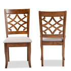 Baxton Studio Mael Modern and Contemporary Grey Fabric Upholstered and Walnut Brown Finished Wood 2-Piece Dining Chair Set