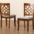 Baxton Studio Mael Modern and Contemporary Grey Fabric Upholstered and Walnut Brown Finished Wood 2-Piece Dining Chair Set