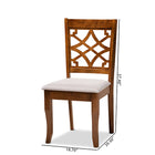 Baxton Studio Mael Modern and Contemporary Grey Fabric Upholstered and Walnut Brown Finished Wood 2-Piece Dining Chair Set