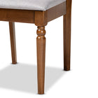 Baxton Studio Renaud Modern and Contemporary Grey Fabric Upholstered and Walnut Brown Finished Wood 7-Piece Dining Set