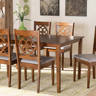 Baxton Studio Renaud Modern and Contemporary Grey Fabric Upholstered and Walnut Brown Finished Wood 7-Piece Dining Set