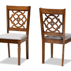 Baxton Studio Renaud Modern and Contemporary Grey Fabric Upholstered and Walnut Brown Finished Wood 2-Piece Dining Chair Set