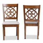 Baxton Studio Renaud Modern and Contemporary Grey Fabric Upholstered and Walnut Brown Finished Wood 2-Piece Dining Chair Set