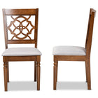 Baxton Studio Renaud Modern and Contemporary Grey Fabric Upholstered and Walnut Brown Finished Wood 2-Piece Dining Chair Set