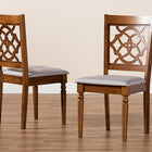 Baxton Studio Renaud Modern and Contemporary Grey Fabric Upholstered and Walnut Brown Finished Wood 2-Piece Dining Chair Set