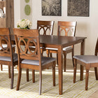Baxton Studio Lucie Modern and Contemporary Grey Fabric Upholstered and Walnut Brown Finished Wood 7-Piece Dining Set