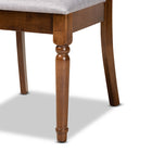 Baxton Studio Jessie Modern and Contemporary Grey Fabric Upholstered and Walnut Brown Finished Wood 7-Piece Dining Set