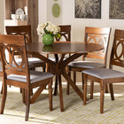 Baxton Studio Jessie Modern and Contemporary Grey Fabric Upholstered and Walnut Brown Finished Wood 7-Piece Dining Set