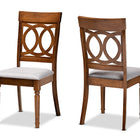 Baxton Studio Lucie Modern and Contemporary Grey Fabric Upholstered and Walnut Brown Finished Wood 2-Piece Dining Chair Set