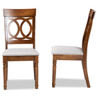 Baxton Studio Lucie Modern and Contemporary Grey Fabric Upholstered and Walnut Brown Finished Wood 2-Piece Dining Chair Set