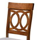 Baxton Studio Lucie Modern and Contemporary Grey Fabric Upholstered and Walnut Brown Finished Wood 2-Piece Dining Chair Set