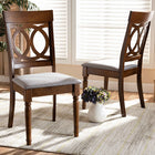 Baxton Studio Lucie Modern and Contemporary Grey Fabric Upholstered and Walnut Brown Finished Wood 2-Piece Dining Chair Set