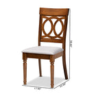 Baxton Studio Lucie Modern and Contemporary Grey Fabric Upholstered and Walnut Brown Finished Wood 2-Piece Dining Chair Set