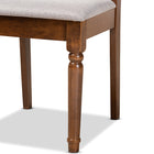 Baxton Studio Cherese Modern and Contemporary Grey Fabric Upholstered and Walnut Brown Finished Wood 7-Piece Dining Set