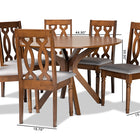 Baxton Studio Callie Modern and Contemporary Grey Fabric Upholstered and Walnut Brown Finished Wood 7-Piece Dining Set