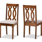 Baxton Studio Cherese Modern and Contemporary Grey Fabric Upholstered and Walnut Brown Finished Wood 2-Piece Dining Chair Set