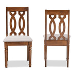 Baxton Studio Cherese Modern and Contemporary Grey Fabric Upholstered and Walnut Brown Finished Wood 2-Piece Dining Chair Set