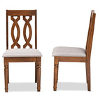 Baxton Studio Cherese Modern and Contemporary Grey Fabric Upholstered and Walnut Brown Finished Wood 2-Piece Dining Chair Set