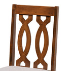 Baxton Studio Cherese Modern and Contemporary Grey Fabric Upholstered and Walnut Brown Finished Wood 2-Piece Dining Chair Set