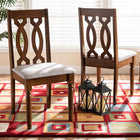 Baxton Studio Cherese Modern and Contemporary Grey Fabric Upholstered and Walnut Brown Finished Wood 2-Piece Dining Chair Set