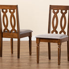 Baxton Studio Cherese Modern and Contemporary Grey Fabric Upholstered and Walnut Brown Finished Wood 2-Piece Dining Chair Set