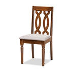 Baxton Studio Cherese Modern and Contemporary Grey Fabric Upholstered and Walnut Brown Finished 5-Piece Wood Dining Set