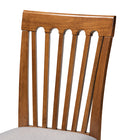 Baxton Studio Lore Modern and Contemporary Grey Fabric Upholstered and Walnut Brown Finished Wood 7-Piece Dining Set